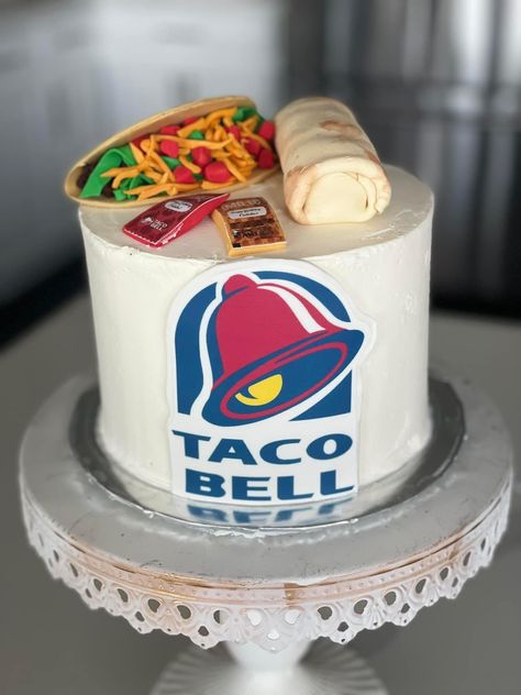 Taco Bell Birthday Cake, Taco Bell Themed Birthday Party, Taco Bell Birthday Party, Taco Cake Ideas, Taco Bell Cake, Taco Birthday Cake, Taco Bell Wedding, Crazy Birthday Cakes, Taco Cake