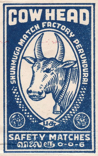 India matches Art Labels, Matchbox Covers, Kentish Town, Match Boxes, Matchbook Art, Matchbox Art, Vintage India, Safety Matches, Cow Head