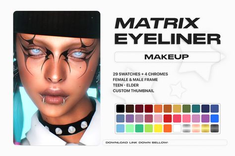 Cyberpunk Makeup, Makeup Cc, Sims 4 Cc Makeup, Tumblr Sims 4, Free Sims, Sims Games, Sims 4 Characters, Sims 4 Cc Packs, Sims Hair