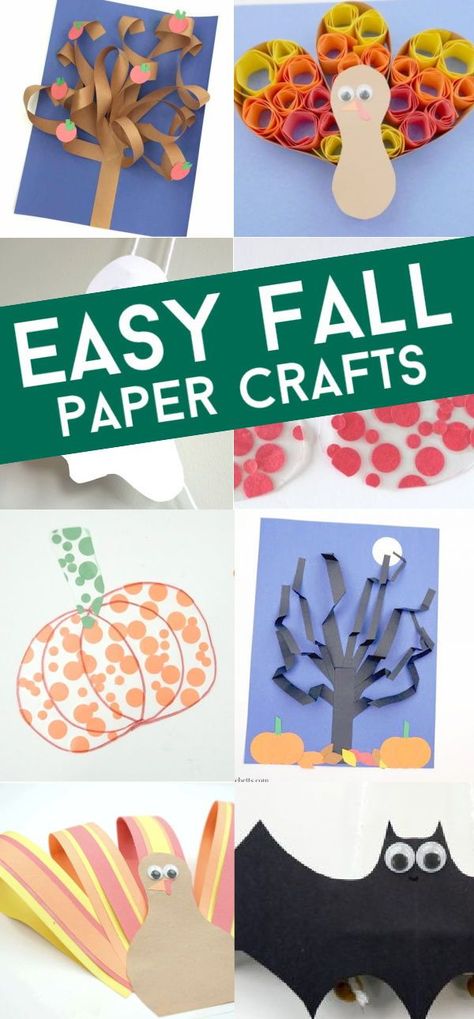 Create these easy fall construction paper crafts with your toddlers or preschoolers. These easy kids’ crafts have basic supplies and simple instructions so that you can create them in your classroom or at your kitchen table. #twitchetts #fall #constructionpapercrafts Quick Fall Crafts For Kids, Simple Fall Art Projects For Kids, Toddler Construction Paper Crafts, Fall Construction Paper Crafts, Fall Paper Crafts For Kids, Construction Paper Crafts For Toddlers, Halloween Construction Paper Crafts, Craft With Construction Paper, Easy Construction Paper Crafts