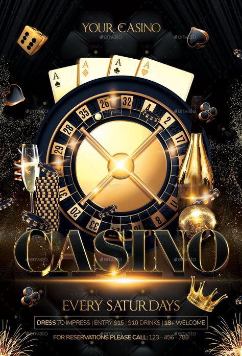 Casino Flyer Preview - GraphicRiver Casino Poster, Poster Template Free, Casino Night, Poster Template, Flyer Template, Casino