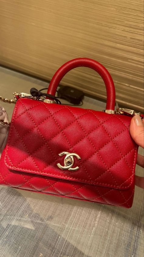 Red Chanel Bag, Red Chanel, Dream Lifestyle, Chanel Bags, Coco Chanel, Chanel Bag, Coco, Top Handle Bag, Chanel