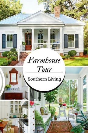 Southern Living House Plans Farmhouse, Southern Living Cottage, Farmhouse Tour, Southern Home Decor, Southern Farmhouse, Southern Living House, Small Cottage House Plans, Southern Cottage, Southern Living House Plans