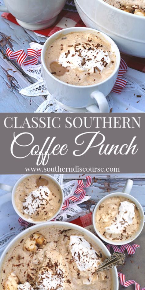 Classic Southern Coffee Punch - a southern discourse Coffee Punch, Healthy Hydration, Coffee Ice, Delicious Coffee, Coffee Drink Recipes, Coffee Ice Cream, Brewed Coffee, Whipping Cream, Classic Southern