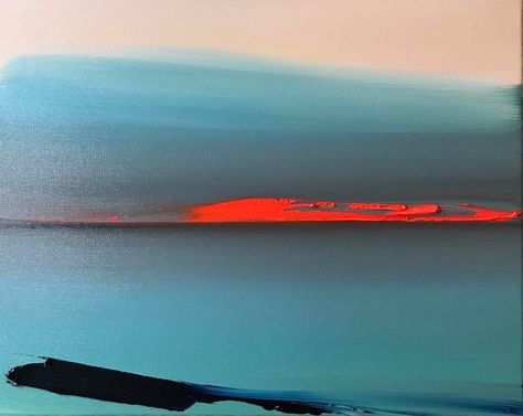 Horizontal Abstract Painting, Abstract Art Inspiration, 수채화 그림, Abstract Art Landscape, Abstract Landscape Painting, Seascape Paintings, Abstract Canvas Art, Art Abstrait, Art Oil