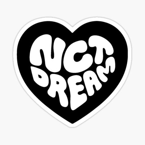 Black And White Kpop Stickers, Future Black And White, Kpop Stickers Aesthetic, Nct Black And White, Nct Dream Logo, Sticker Nct Wallpaper, Kpop Stickers Printable Seventeen, Nct Dream Sticker, Nct Sticker Era