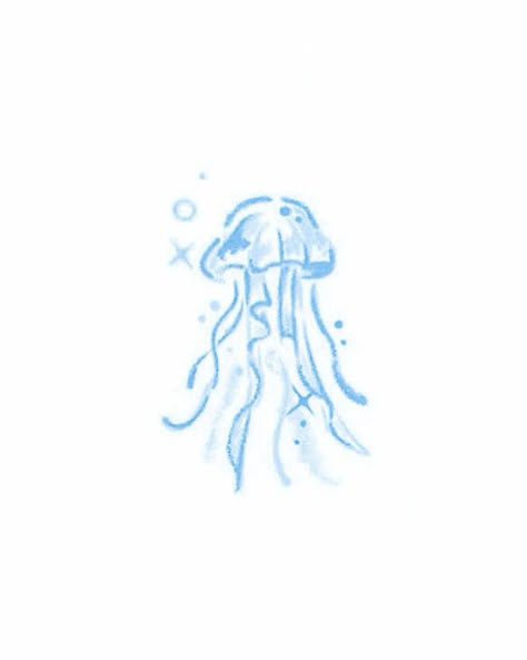 Wallpaper Ideas Ipad Aesthetic Widgets Blue, Jellyfish Carrd Png, Blue Easy Drawings, Marine Doodles Aesthetic, Cute Jellyfish Pfp, Simple Starfish Drawing, Phone Case Blue Aesthetic, Small Jellyfish Drawing, Blue Jellyfish Drawing