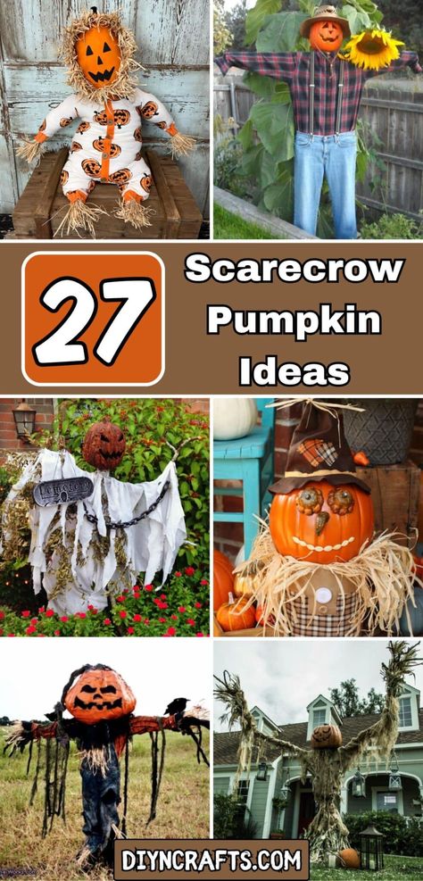 27 Scarecrow Pumpkin Ideas Scarecrow Cake, Scarecrow Painting, Make A Scarecrow, Scarecrow Pumpkin, Valentine Day Video, Scarecrow Doll, Diy Scarecrow, Scarecrow Crafts, Paper Mache Pumpkins