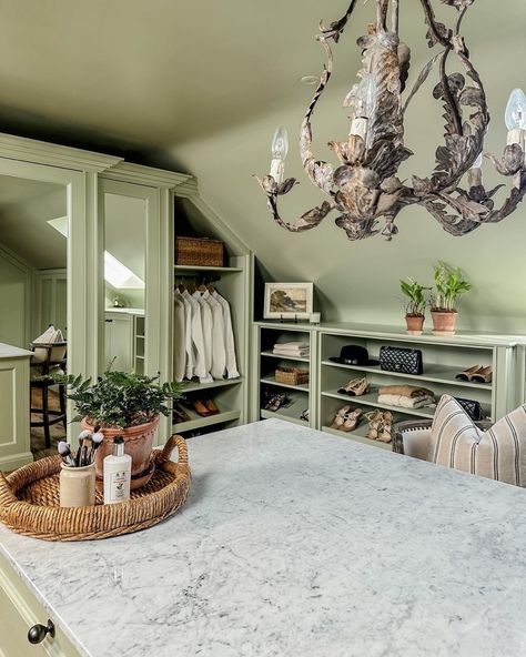 Sage, dressing room, garden dressing room, interiors, interior style, beauty English Countryside Home, Lydia Elise Millen, Bedroom Built In Wardrobe, Kitchen Aesthetics, Dressing Room Closet, Interior Design Decor, Kitchen Interior Design, Kitchen Interior Design Decor, Dream Closets