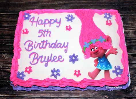 Trolls Sheet Cake, 6th Birthday Party Ideas, Sheet Cake Decorated, Trolls Cakes, Troll Cake, Trolls Birthday Cake, Trolls Cake, Poppy Trolls, 6th Birthday Party