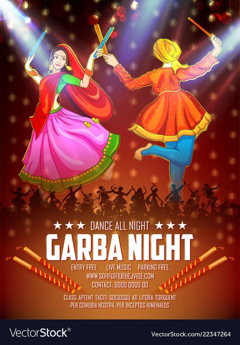 Workshop Poster Design, Onam Images, Workshop Poster, Garba Night, Navratri Festival, Event Organizer, Night Illustration, Festivals Of India, Couples Play