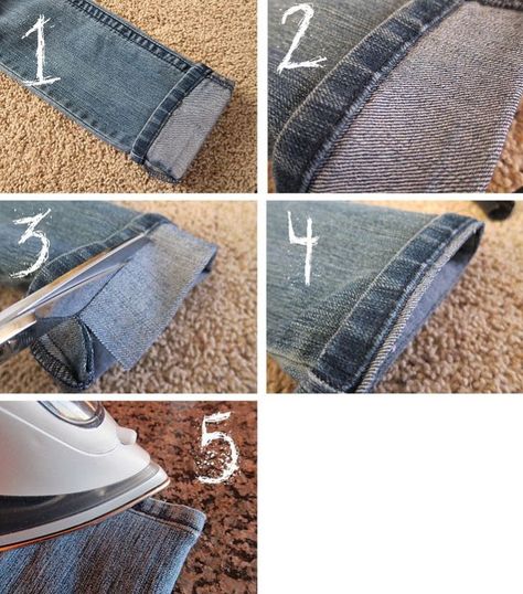 Diy Clothes Crop Top, Jean Mending, Hemming Jeans, Sewing Hems, Original Hem, Invisible Stitch, Hand Sewing Projects, Sew Ins, Beginner Sewing Projects Easy