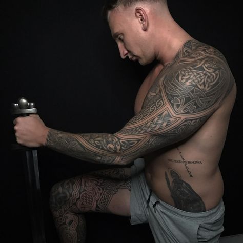 VIKING NORDIC CELTIC TATTOOS (@celtictattooer) • Instagram photos and videos Celtic Leg Sleeve Tattoo, Celtic Sleeve Tattoo Men, Celtic Tattoos For Men Scottish, Nordic Tattoo Men, Celtic Sleeve Tattoos, Celtic Tattoos For Men, Ab Tattoo, Viking Tattoo Sleeve, Melbourne Tattoo