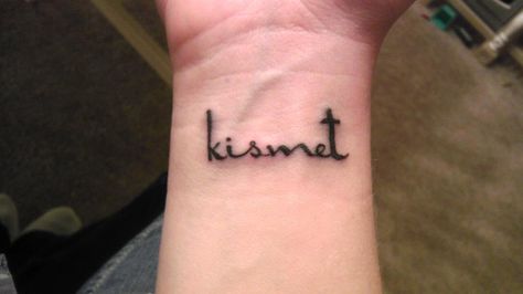 kismet   Our family word Kismet Tattoo, Family Word, Tat Ideas, Word Families, Coming Of Age, Tattoos And Piercings, I Tattoo, Buzzfeed, Cool Tattoos