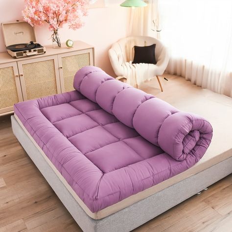 Lovote Extra Thick King Mattress Topper Pillow Top Mattress Protector Cover with 3 inch Down Alternative Fill Microfiber Soft and Breathable, Purple - Walmart.com Full Mattress, Pillow Top Mattress, King Mattress, Mattress Topper, Mattress Covers, Pillow Top, Mattress Protector, Tree House, King Size