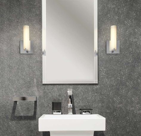 Lights.com | Wall Lights | Wall Sconces | Atlas 11" LED Wall Sconce, Aged Brass Back Lit Mirror Bathroom, Lit Mirror Bathroom, Best Kitchen Design, Designer Lighting, Modern Bathroom Lighting, Led Vanity Lights, White Chrome, Chrome Bathroom, Bathroom Sconces