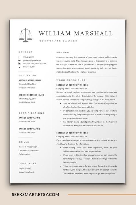 resume template for lawyers Resume Template Aesthetic, Paralegal Resume, Lawyer Resume, Corporate Lawyer, Resume Template Examples, Cv Template Word, Resume Summary, Minimalist Resume, Job Advice