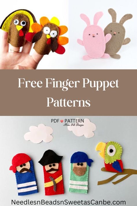 Felt craft are one of the best crafts you can make, especially if you can use a free pattern. Here are 11 great free finger puppet patterns. Finger Puppet Patterns Free, Diy Finger Puppets, Puppet Patterns Free Templates, Hand Puppet Patterns Free Templates, Felt Crafts Patterns Templates, Free Finger Puppet Patterns, Felt Hand Puppets, Diy Felt Hand Puppets, Felt Finger Puppets Free Pattern