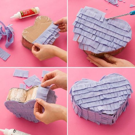 Make These Conversation Heart Piñata Care Packages for Your BFFs Heart Piñata, Diy Care Package, Pinata Diy, Piñata Ideas, Mini Pinatas, Diy Pinata, Conversation Heart, Valentine's Card, Valentine's Day Decor