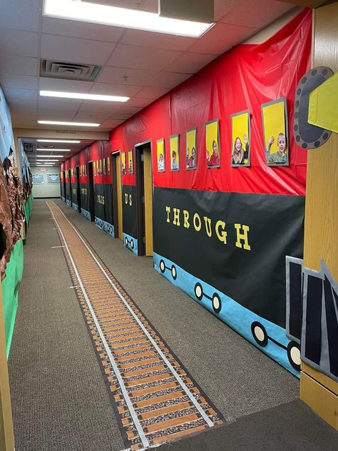 Train Classroom Decorations, Wonder Junction Vbs Decorations, Vbs Train Theme, Wonder Junction Vbs, Wonder Junction Vbs 2025, Train Theme Classroom, Train Vbs, Western Vbs, Polar Express Movie