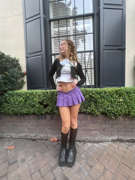 Purple skirt outfit