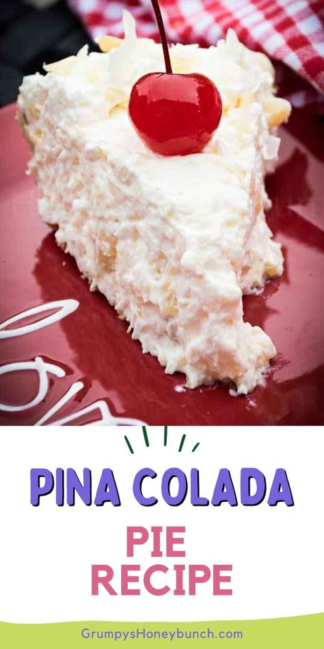 Pina Colada Pie Recipe, Creamy Pina Colada, Pina Colada Pie, Coconut Cream Pie Easy, No Bake Fudge, Pineapple And Coconut, Cream Cheese Pie, Christmas Pie, Graham Cracker Crust Pie