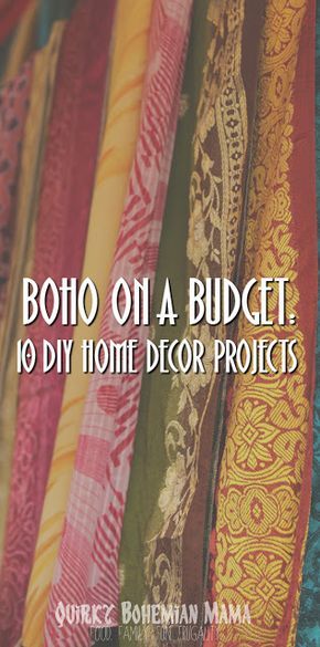 Boho on a Budget: 10 DIY Home Decor Projects {DIY bohemian} Boho On A Budget, Diy Bohemian Decor, Home Decor Projects Diy, Rideaux Boho, Cortinas Boho, Hippie Crafts, Diy Bohemian, Bohemian Diy, Bohemian Mama