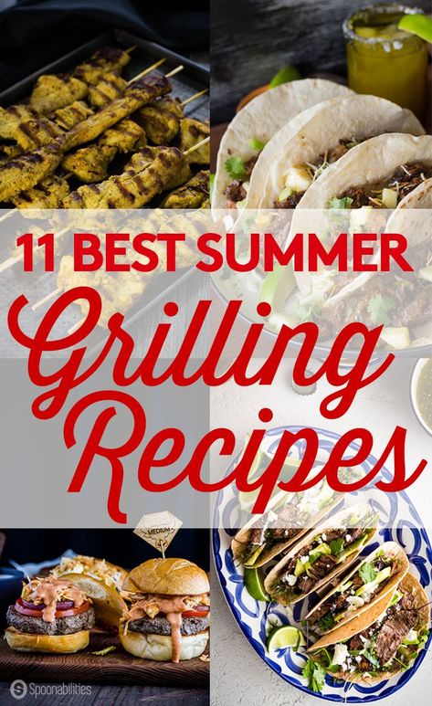 11 Best & Favorite Summertime Grilling Recipes Grilled Vegetable Skewers, Grilled Burger Recipes, Grilled Corn Salad, Grilled Lamb Chops, Easy Grilling Recipes, Easy Summer Dinners, Grilled Dinner, Easy Grilling, Grilled Pork Chops