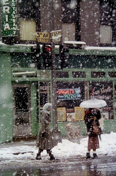 Snowfall, New York, 1952 Fred Herzog, Willy Ronis, Vintage Nature Photography, Saul Leiter, Berenice Abbott, William Eggleston, Diane Arbus, San Carlo, Vivian Maier