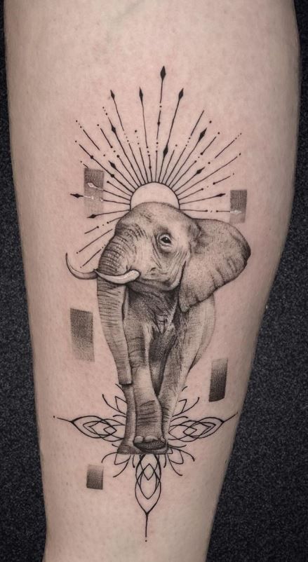 << Check out more Elephant Tattoos, Ideas and Meanings #tattoomenow #tattooideas #tattoodesigns #tattoos #elephant Tattoo Ideas On Hand, Elephant Tattoo On Hand, Realistic Elephant Tattoo, Elephant Tattoo Ideas, Christian Sleeve Tattoo, Elephant Tattoo Design, Elephant Tattoo, Elephant Tattoos, Tattoo Cover-up