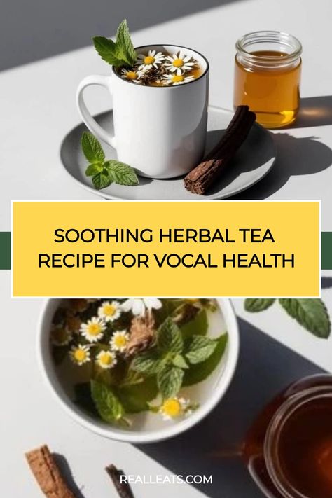 Soothing herbal tea with chamomile and mint leaves next to honey and cinnamon sticks. Vocal Health, Beverages Recipes, Chicken Rice Recipes, Steamed Chicken, Measuring Ingredients, Herbal Teas Recipes, Herbal Tea Blends, Mint Candy, Herbal Infusion