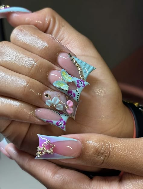 Royalty Nails, Duck Acrylic Nails, Cute Classy Nails, Nails For Valentines Day, Neon Yellow Nails, Nail French, Fye Nails, Hard Nails, Duck Nails