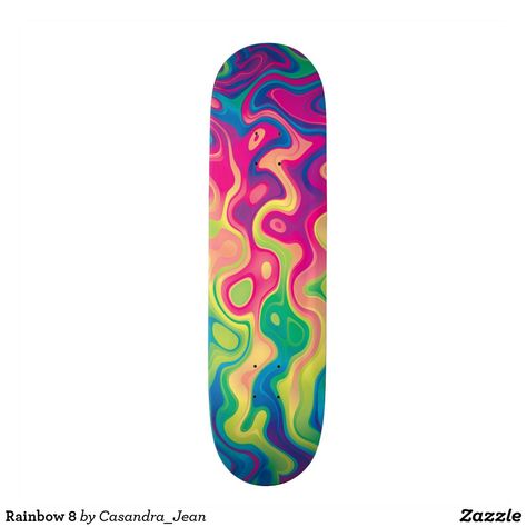 Rainbow Skateboard, Painted Skateboard, Skateboard Designs, Tech Deck, Cool Skateboards, Skateboard Design, Skateboard Art, Rainbow Design, Art Aesthetic