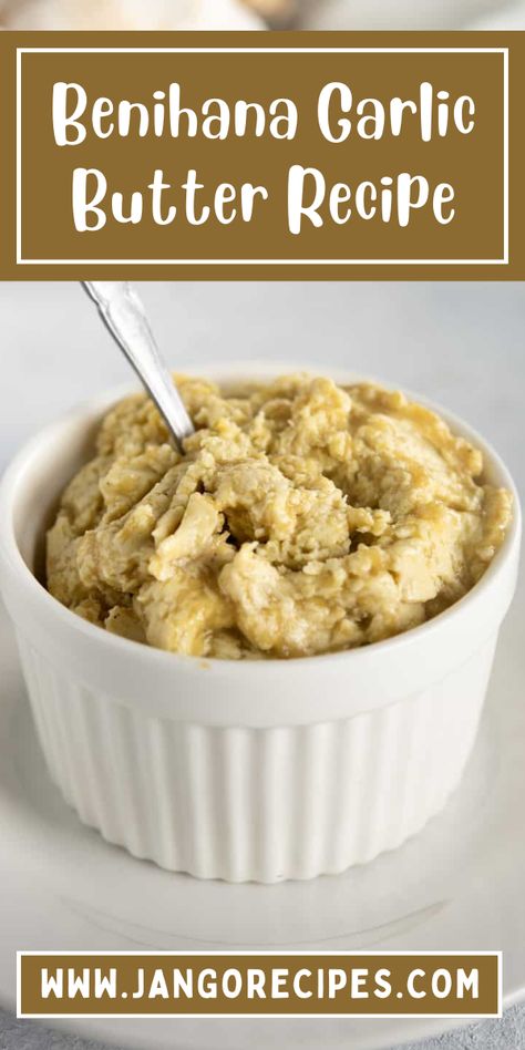 The first time blended the butter and garlic to make this remarkable Benihana Garlic Butter recipe. #BenihanaGarlicButterRecipe Bennihanna Garlic Butter, Hibachi Butter Recipe, Hibachi Garlic Butter Recipe, Benihana Garlic Butter, Benihana Garlic Butter Recipe, Garlic Butter Recipe, Easy Fall Dinner Recipes, Yummy Asian Food, Hibachi Recipes