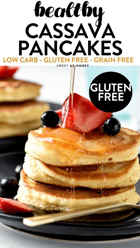 Cassava Flour Pancakes Paleo Cassava Flour Recipes, Flour Free Pancakes, Arrowroot Flour Pancakes, Cassava Flour Pancakes, Cassava Flour Waffles, Cassava Flour Crepes, Cassava Pancakes Recipe, Cassava Flour Desserts, Cassava Pancakes