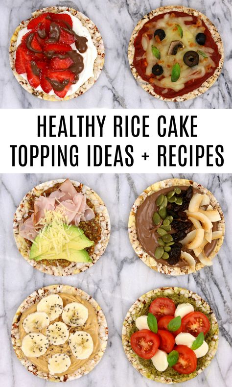 Think rice cakes are boring? Think again. These Healthy Rice Cake Topping Ideas and recipes are sure to change your mind! Get all of the recipes now in the post - from strawberries and nutella to pizza crackers, pesto caprese salad, peanut butter and banana and more!  Gluten free, low fat, high protein, vegan options, clean eating friendly and more. Cake Topping Ideas, Strawberries And Nutella, Rice Cakes Toppings, Pizza Crackers, Rice Cakes Healthy, Low Fat High Protein, Snack Sani, Menu Sarapan Sehat, Tutorial Eyeliner