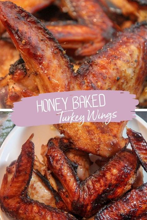 Honey Old Bay Turkey Wings, Honey Garlic Turkey Wings, Honey Baked Turkey, Fried Turkey Wings Recipe, Crispy Baked Chicken Wings Recipe, Bake Turkey Wings Recipe, Baked Chicken Wings Recipe, Coop Can Cook, Smothered Turkey Wings