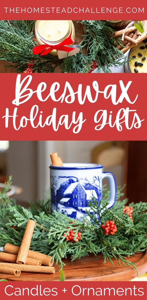 Beeswax Ornaments, Homemade Xmas Gifts, Candle Ornament, Gifts To Make, Cinnamon Essential Oil, Homemade Holiday, Holiday Scents, The Homestead, Handmade Christmas Gifts