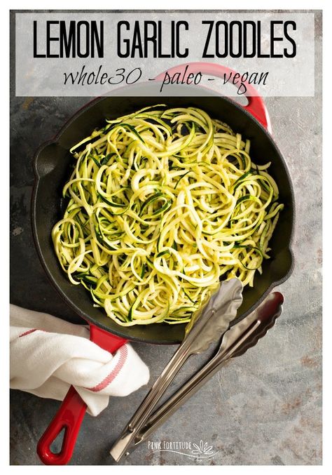 If your summer harvest is exploding with zucchinis, these Lemon Garlic Zoodles are going to be your favorite go-to recipe. The lemon and garlic really make the flavor pop. This super healthy zucchini noodle recipe is Whole30, Paleo, and Vegan. PS - it only takes 10 minutes to make! Zucchini Noodle Recipes Vegan, Garlic Zoodles, Zucchini Noodle Recipe, Zucchini Noodle Recipes Healthy, Zoodles Recipe, Zucchini Noodle, Zucchini Noodle Recipes, Zoodle Recipes, Noodle Recipe