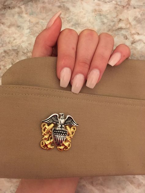 Marine Corps Ball Nails, Army Nails Regulation, Army Regulation Nails, Military Nail Designs, American Manicure Nails, Military Nails, Nails Sns, Army Nails, American Manicure