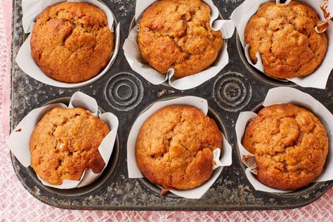 Incredibly Moist Applesauce Muffins - Gemma’s Bigger Bolder Baking Applesauce Muffin Recipe, Carrot Cake Muffin Recipe, Healthy Carrot Cake Muffins, Breakfast Baking, Healthy Carrot Cake, How To Make Applesauce, Cinnamon Roll Muffins, Applesauce Muffins, Double Chocolate Muffins