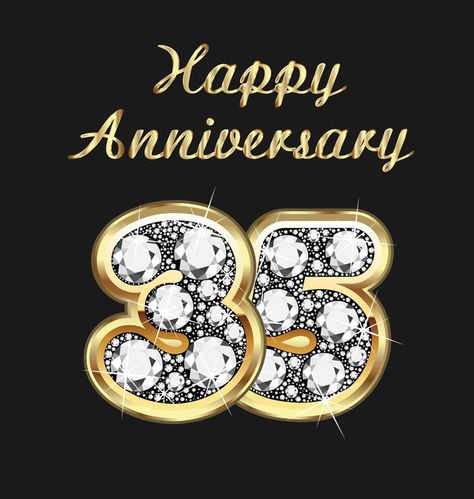 Happy 35 anniversary gold with diamonds background vector Diamonds Background, 35 Anniversary, Anniversary Quotes For Parents, Happy 35th Anniversary, Happy 35th Birthday, Diamond Background, 35th Wedding Anniversary, Diamond Vector, 35th Birthday