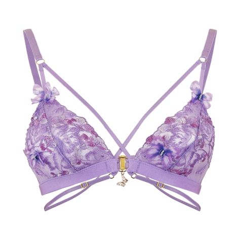 Women’s Lingerie | Wolf & Badger Bra Art, Purple Bra, Lilac Top, Purple Bras, Delicate Butterfly, Strappy Bralette, Best Lingerie, Lace Lingerie Set, Designer Lingerie