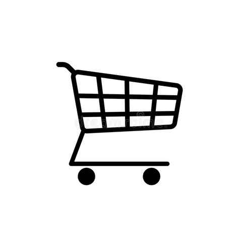 Supermarket Trolley, Logo Online Shop, Buy Icon, Cart Icon, Small Icons, Black App, Graphic Art Prints, Black And White Cartoon, Screen Icon