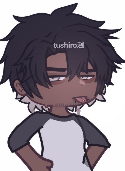 Gacha Shirt Ideas, Gl2 Boy Hair, Black Haired Oc Male, Gacha Club Oc Male, Black Gacha Oc, Gacha Oc Inspiration, Oc Ideas Gacha Club, Gacha Club Boy Hair, Oc Pose Reference