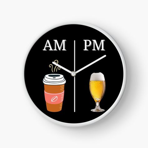 Get my art printed on awesome products. Support me at Redbubble #RBandME: https://www.redbubble.com/i/clock/AM-PM-Morning-Coffee-Evening-Beer-by-spherex/97434731.7PFC0?asc=u Beer Clock, Funny Cartoon Gifs, Cartoon Gifs, Am Pm, Digital Gifts, Digital Gift Card, Clock Design, Funny Cartoon, Hand Coloring