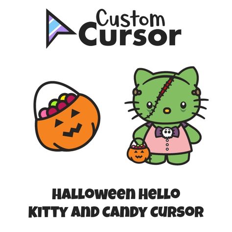 Green Face Paint, Halloween Hello Kitty, Big Decorations, Victor Frankenstein, Custom Cursor, Princess Kitty, Cute Hello Kitty, Green Skin, Hello Kitty Halloween