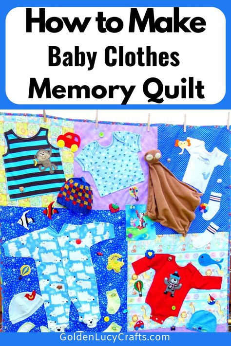 Memory Quilts From Clothes, Handmade Baby Clothes Patterns, Baby Clothes Keepsake, Onesie Quilt, Baby Memory Quilt, How To Applique, Baby Clothes Blanket, Old Baby Clothes, Baby Clothes Quilt