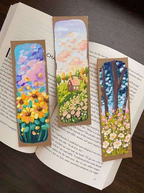 Handmade Bookmarks Diy, Creative Bookmarks, Watercolor Bookmarks, Ideas For Easter Decorations, Gouache Art, Ideas For Easter, Diy Bookmarks, 수채화 그림, Book Art Diy