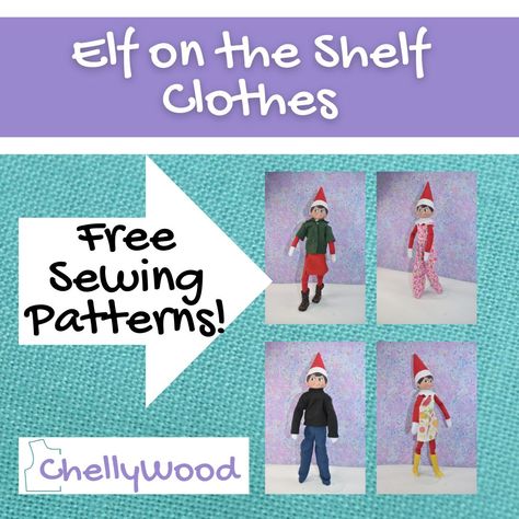 Elf On The Shelf Clothes, Doll Clothes Sewing Patterns, Clothing Sewing Patterns Free, Free Doll Clothes Patterns, Tall Elf, Shelf Clothes, Christmas Elf Doll, Awesome Elf On The Shelf Ideas, Elf Activities